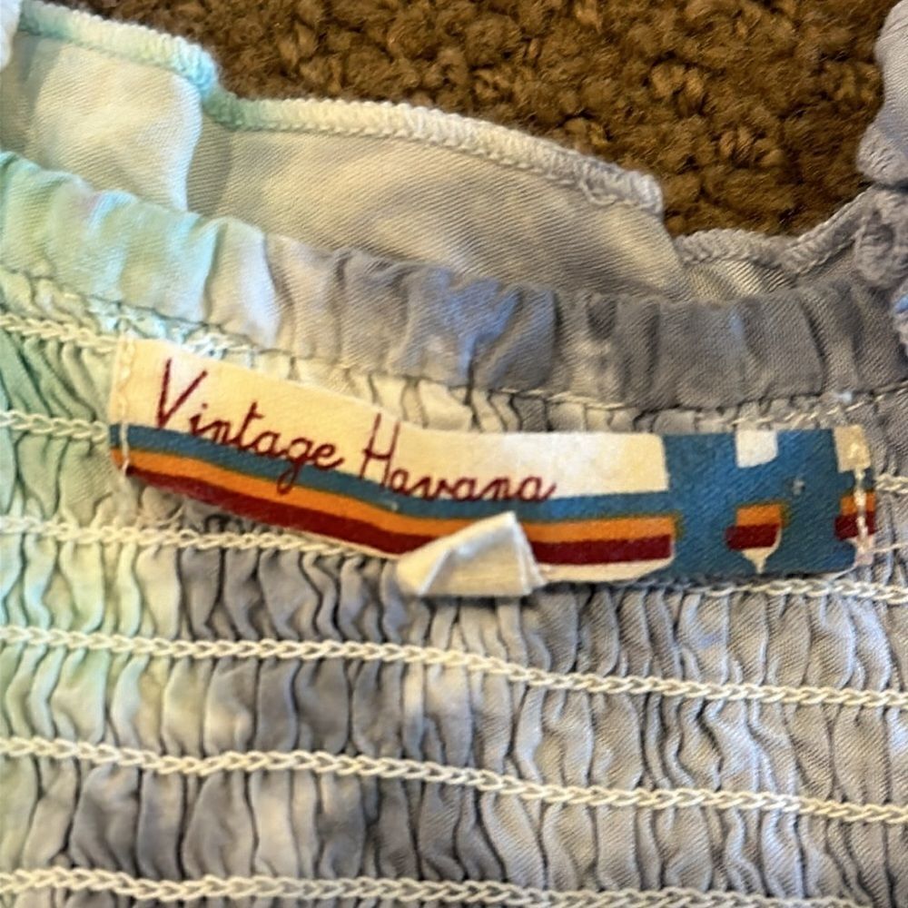 Vintage Havana Girls Purple, Aqua & White Tank Top & Ruffle Shorts Matching Set - Picture 4 of 8